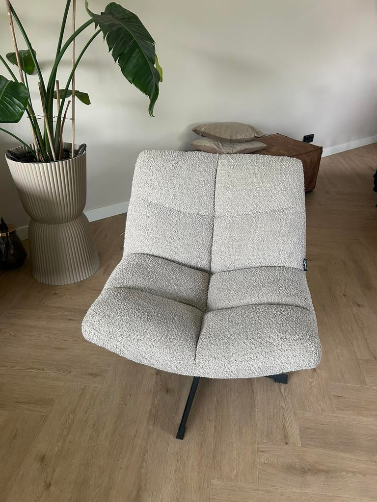 Draaifauteuil Woood beige, Huis en Inrichting, Fauteuils, Ophalen, 75 tot 100 cm, Zo goed als nieuw, Stof