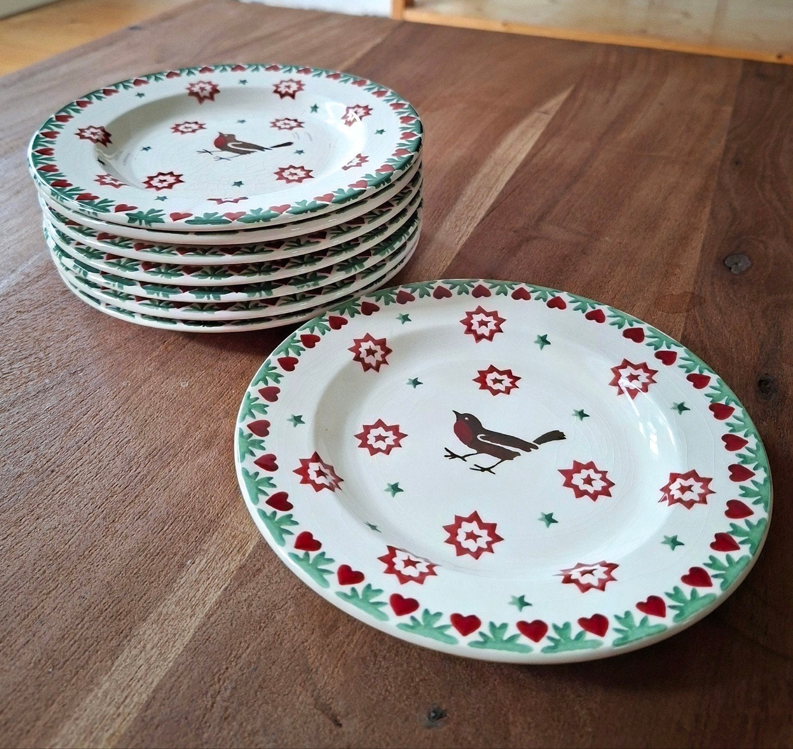 Emma Bridgewater Robin & Star Borden - Set van 8, Ophalen, Gebruikt, Landelijk/Boerenbont, Emma Bridgewater