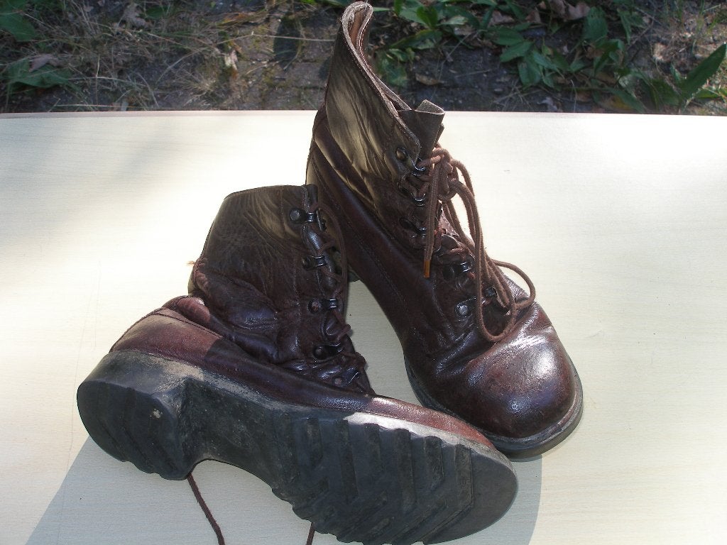 Bruine kistjes, gebruikt, maat 40B, Ophalen of Verzenden, Landmacht, Nederland, Kleding of Schoenen