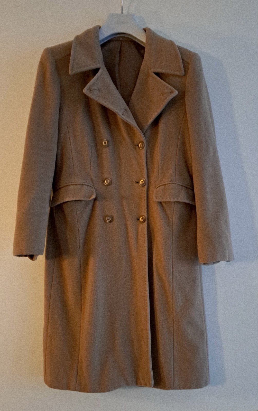 El Corte Inglés wollen mantel camel, Verzenden, Zo goed als nieuw, Maat 42/44 (L), Bruin