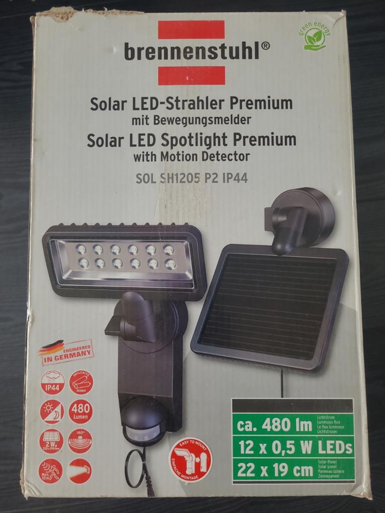 2x Brennenstuhl Solar LED lamp met sensor nieuw, Zonne-energie, Minder dan 50 watt, Led, Nieuw