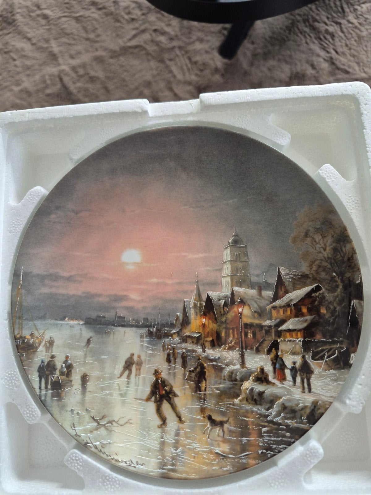 Fürstenberg Porseleinen Wandbord-Romantische Winterimpressi, Ophalen of Verzenden