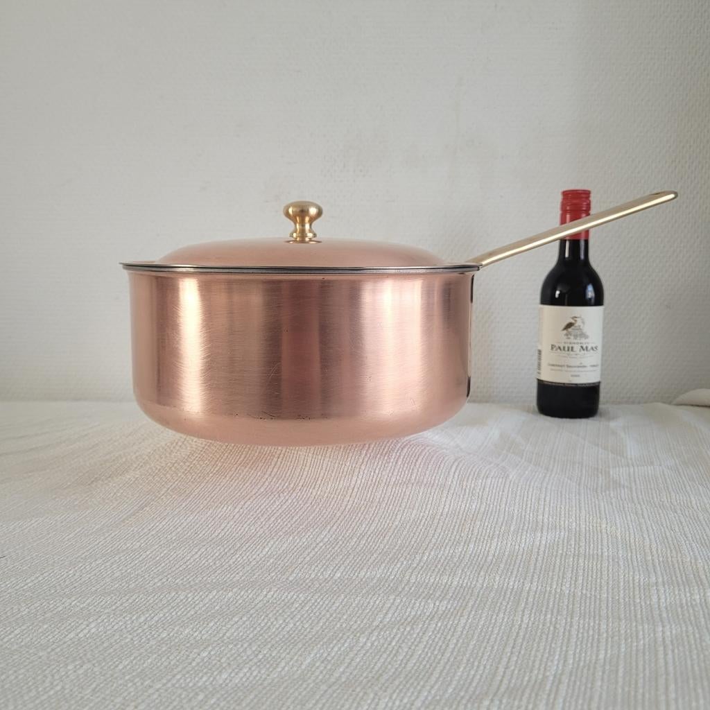 Culinox spring GL grote koperen pan hapjespan sauspan, Ophalen of Verzenden, Gebruikt, Rvs, Koekenpan of Braadpan