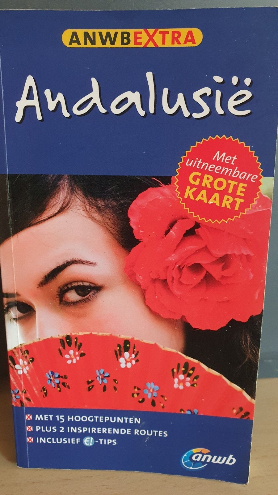 ANWB Extra Reisgids Andalusië met uitneembare kaart, Europa, Ophalen of Verzenden, Zo goed als nieuw, Reisgids of -boek