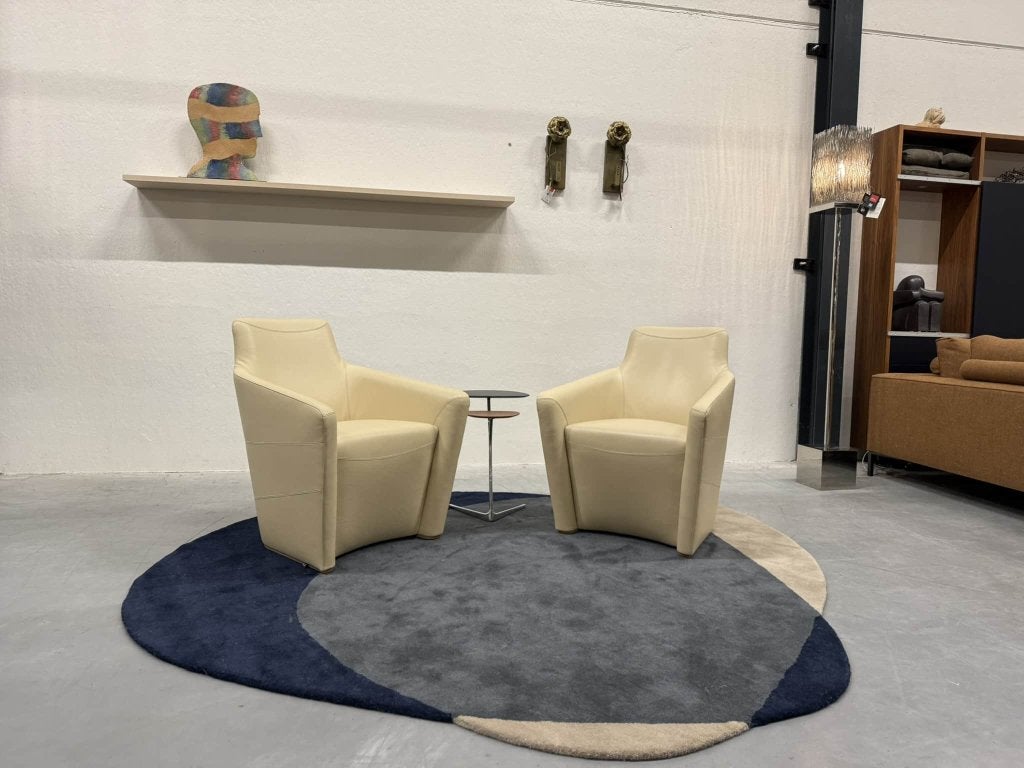 2 Leolux Fiji fauteuils Senso leer Design stoel, Leolux, Info@leolux.nl, Ophalen of Verzenden, Zo goed als nieuw
