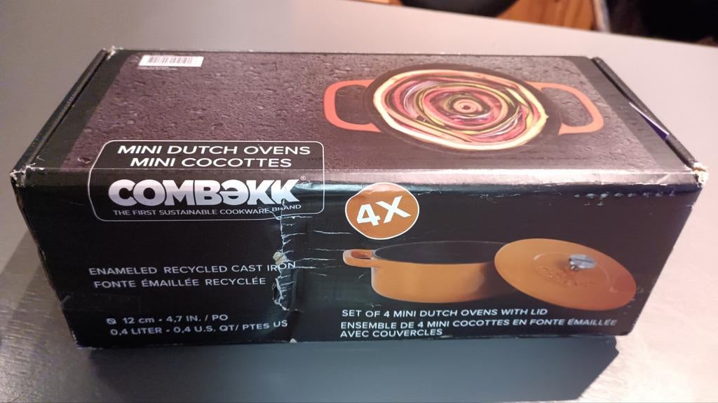 Nieuwe Combekk Mini Dutch Ovens - Set van 4, Huis en Inrichting, Keuken | Potten en Pannen, Gietijzer, Nieuw, Pannenset, Ophalen of Verzenden