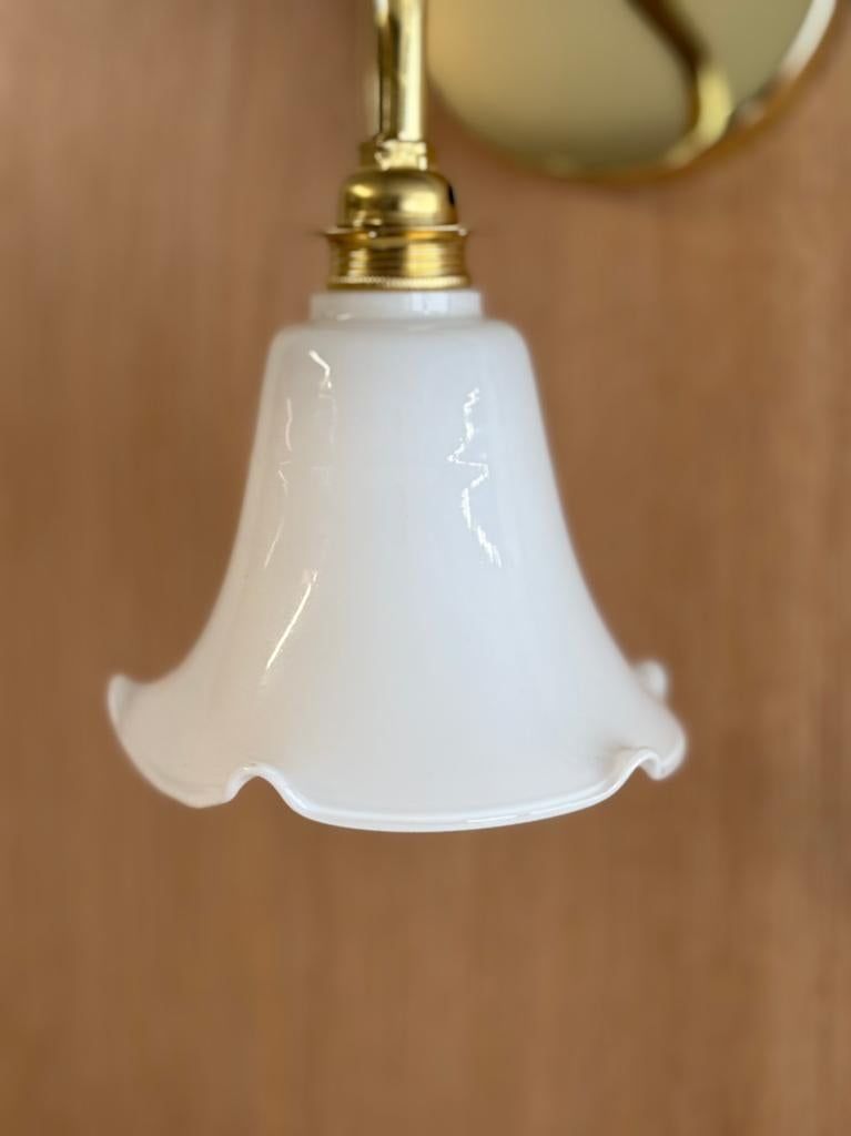 Vintage opaline glazen lamp kapjes uit Frankrijk, Ophalen of Verzenden, Glas