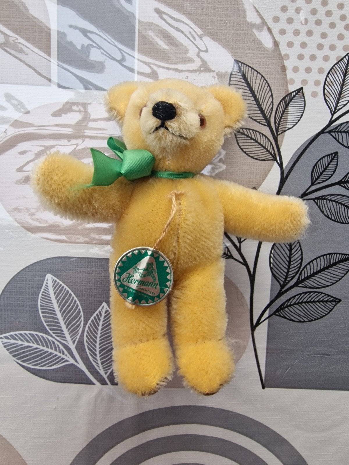 Hermann Teddy Mohair Beertje - Vintage Knuffelbeer, Gebruikt, Overige merken, Geel, Beer