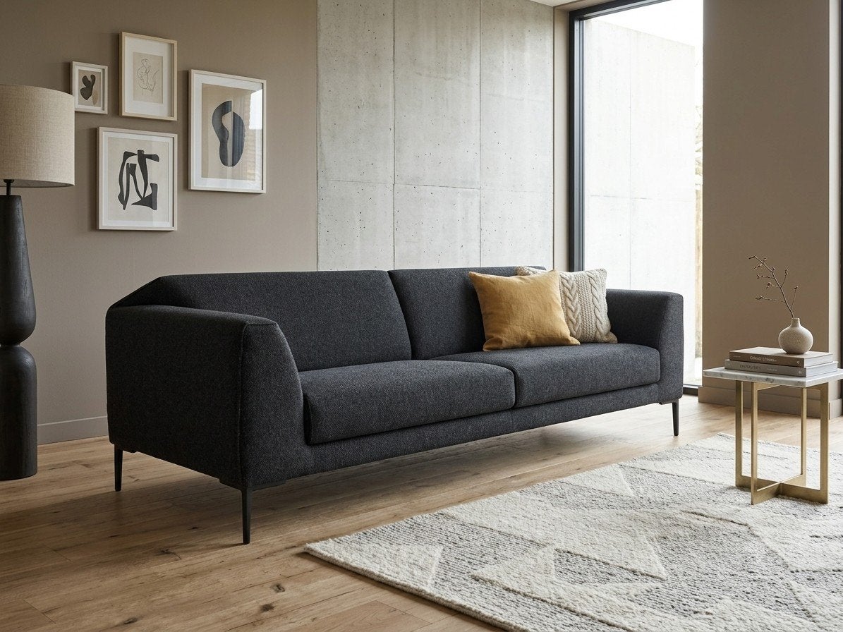 Pode Fold | 3,5 zits | Zwart antraciet Kvadrat Hallingdal, Gebruikt, Modern design Roderick Vos Leolux, Info@andriesign.nl, Driepersoons