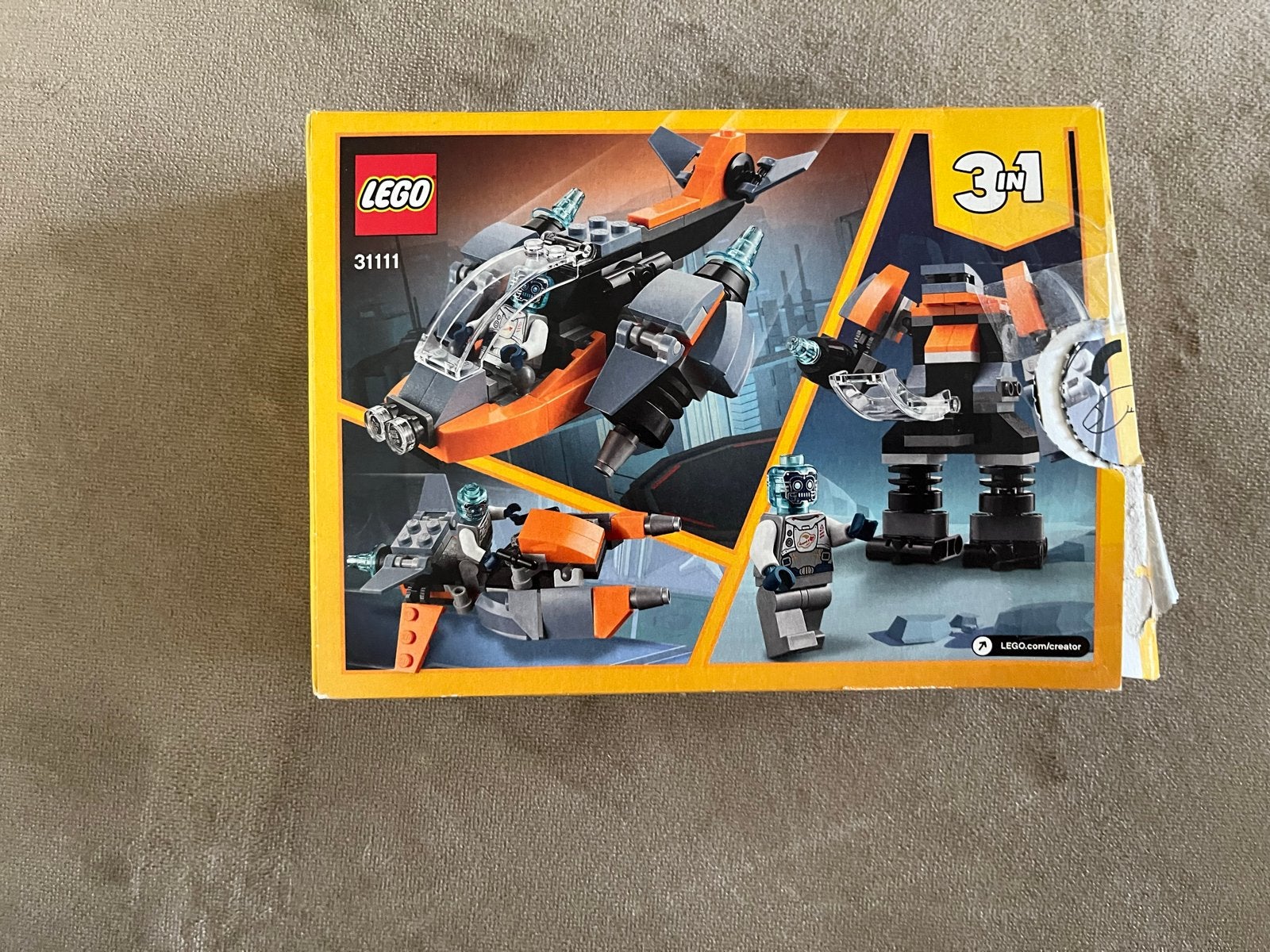 LEGO Creator 31111 Cyber Drone 3-in-1 met instructieboekjes, Gebruikt, Lego, Ophalen of Verzenden, Compleet