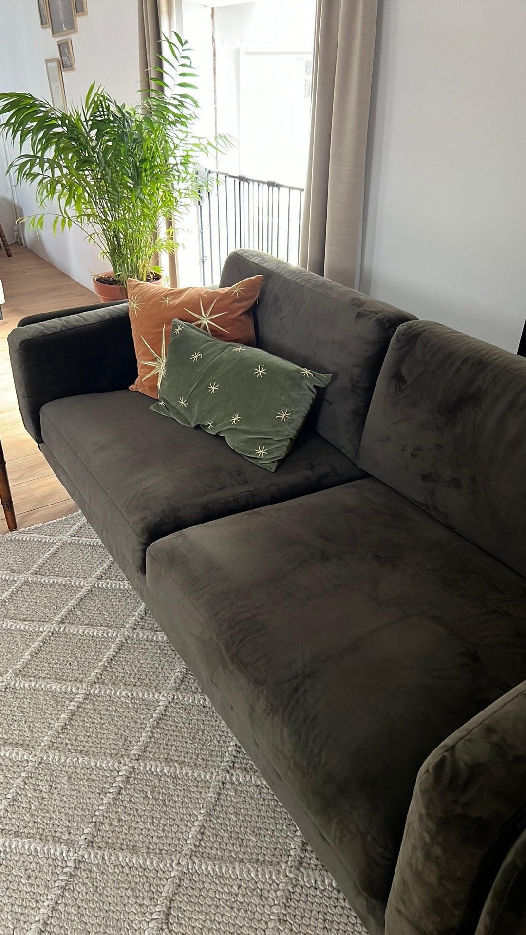 2,5-zits bank marquise fluweel warmgroen karwei comfort, Ophalen, Minder dan 75 cm, 150 tot 200 cm, Tweepersoons