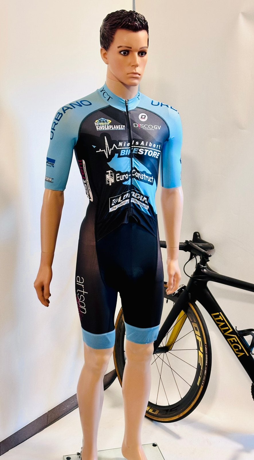 Wielrenkleding wielrenpak snelpak speedsuit maat M Doltcini, Ophalen of Verzenden, Zo goed als nieuw, Bovenkleding, Heren