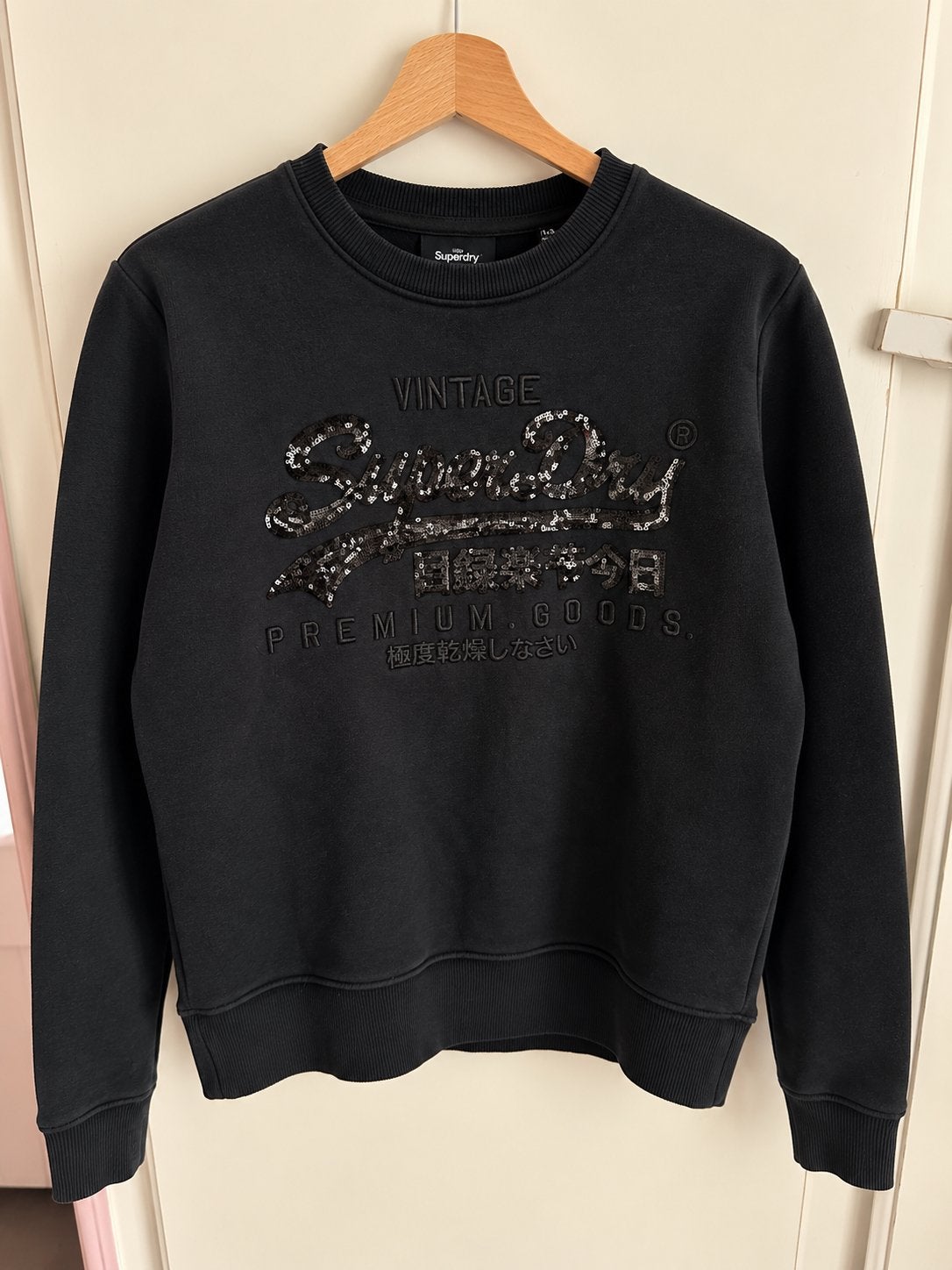 Superdry Vintage Premium Goods sweater zwart maat M, Kleding | Dames, Verzenden, Zo goed als nieuw, Maat 38/40 (M), Zwart