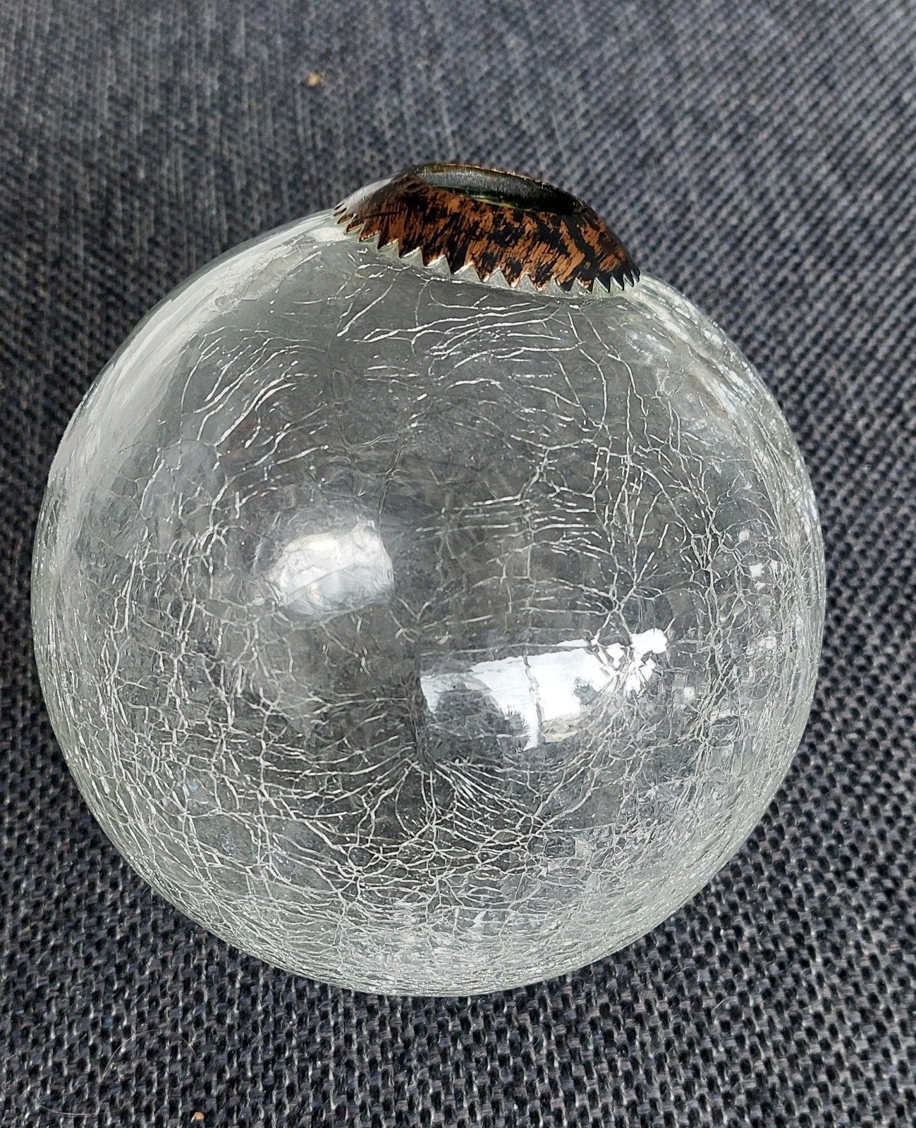 Glazen bol met craquelé effect (heksenbal), Ophalen of Verzenden, Zo goed als nieuw, Meerkleurig, Glas