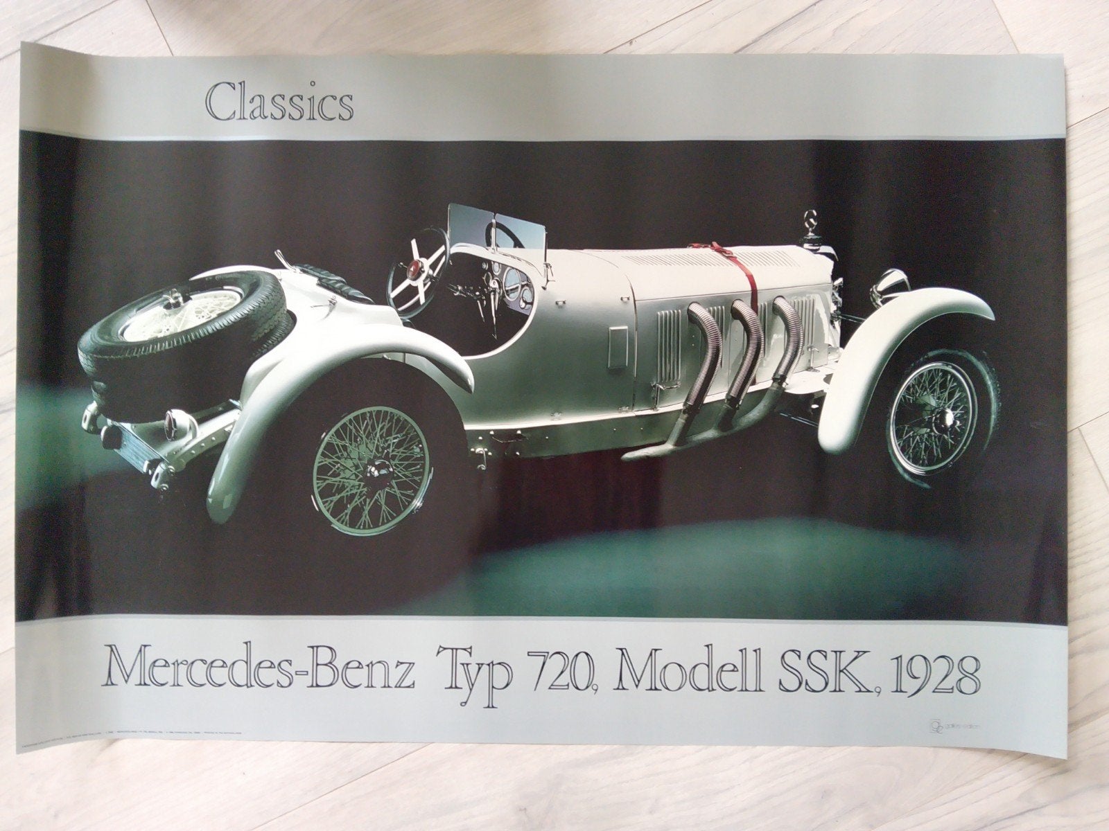 Mercedes-Benz Typ 720, Modell SSK, 1928 Poster, Verzamelen, Gebruikt, Rechthoekig Liggend, Ophalen of Verzenden, A1 t/m A3