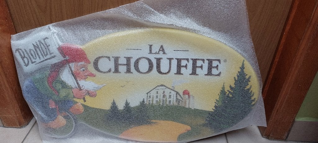 Reclamebord Chouffe blond, Ophalen of Verzenden, Nieuw, Reclamebord, Plaat of Schild, Overige merken