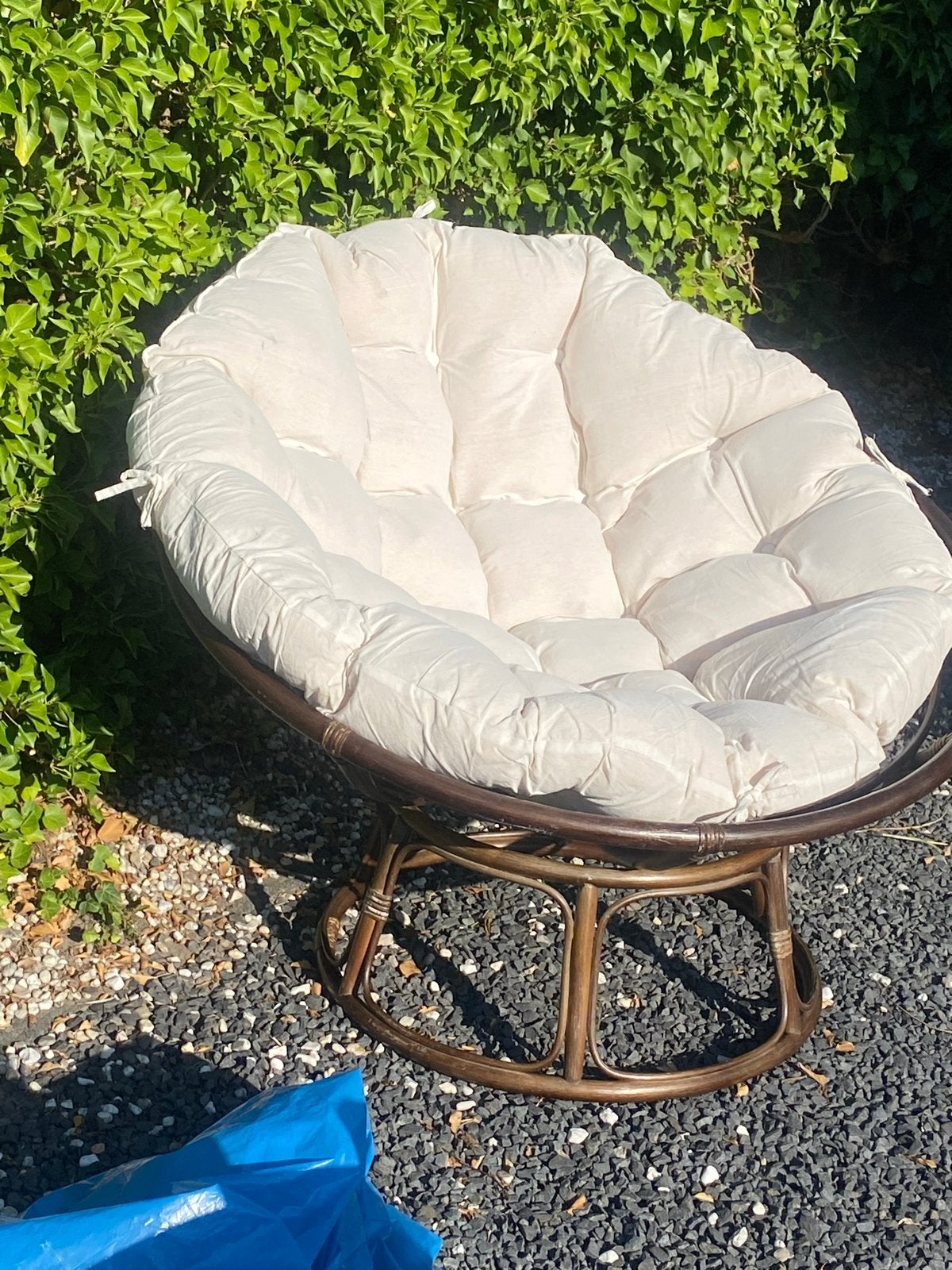 Comfortabele Papasan Tuinstoel met Kussen, Tuin en Terras, Tuinstoelen, Ophalen, Gebruikt, Rotan