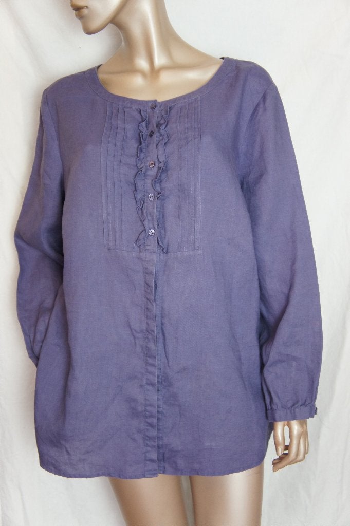 PETER HAHN blouse maat 48 LINEN, Verzenden, Zo goed als nieuw, Maat 46/48 (XL) of groter, Paars