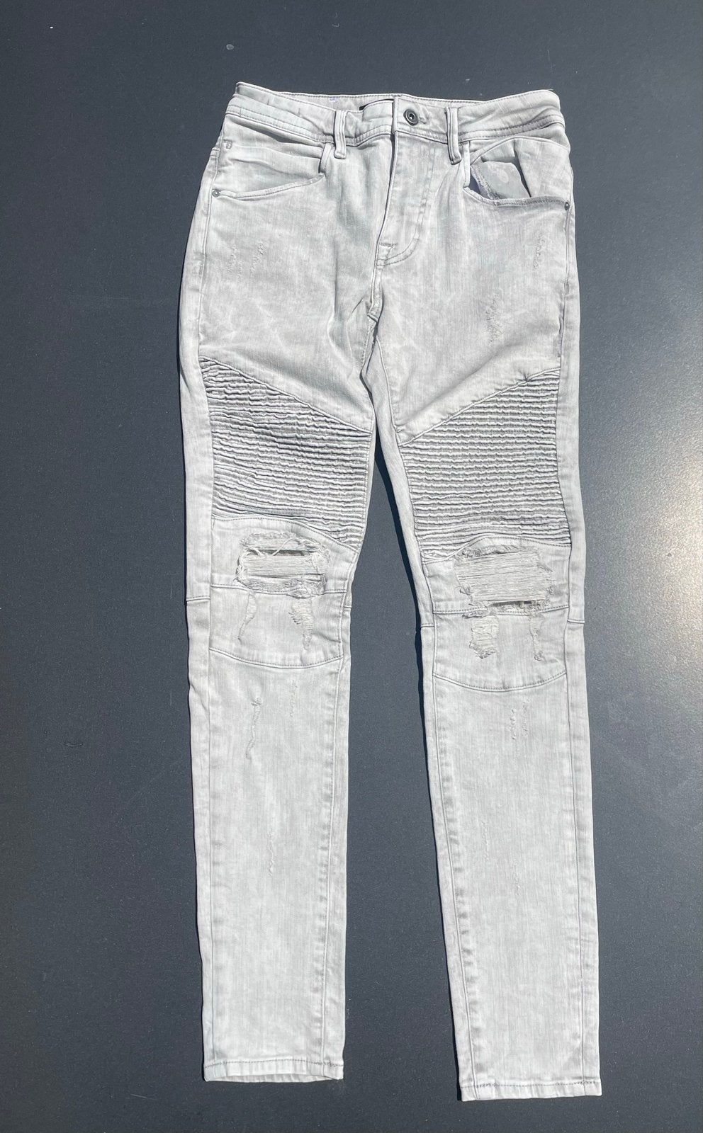 Tazzio Grijze Biker Jeans Slim Fit –Maat S (W29/L32) - NIEUW, Ophalen of Verzenden, Nieuw, Grijs, W32 (confectie 46) of kleiner