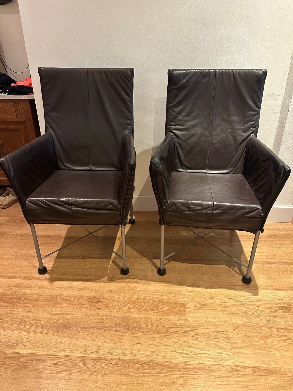 Montis Charly Leren Fauteuil (2 stuks) - Gerard van den Berg, Ophalen, Gebruikt, Minder dan 75 cm, Leer