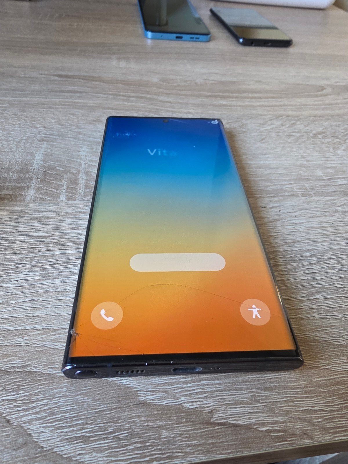 Samsung Galaxy S22 Ultra - barsten op scherm, Telecommunicatie, Mobiele telefoons | Samsung, Ophalen, Gebruikt, Zwart, Galaxy S22