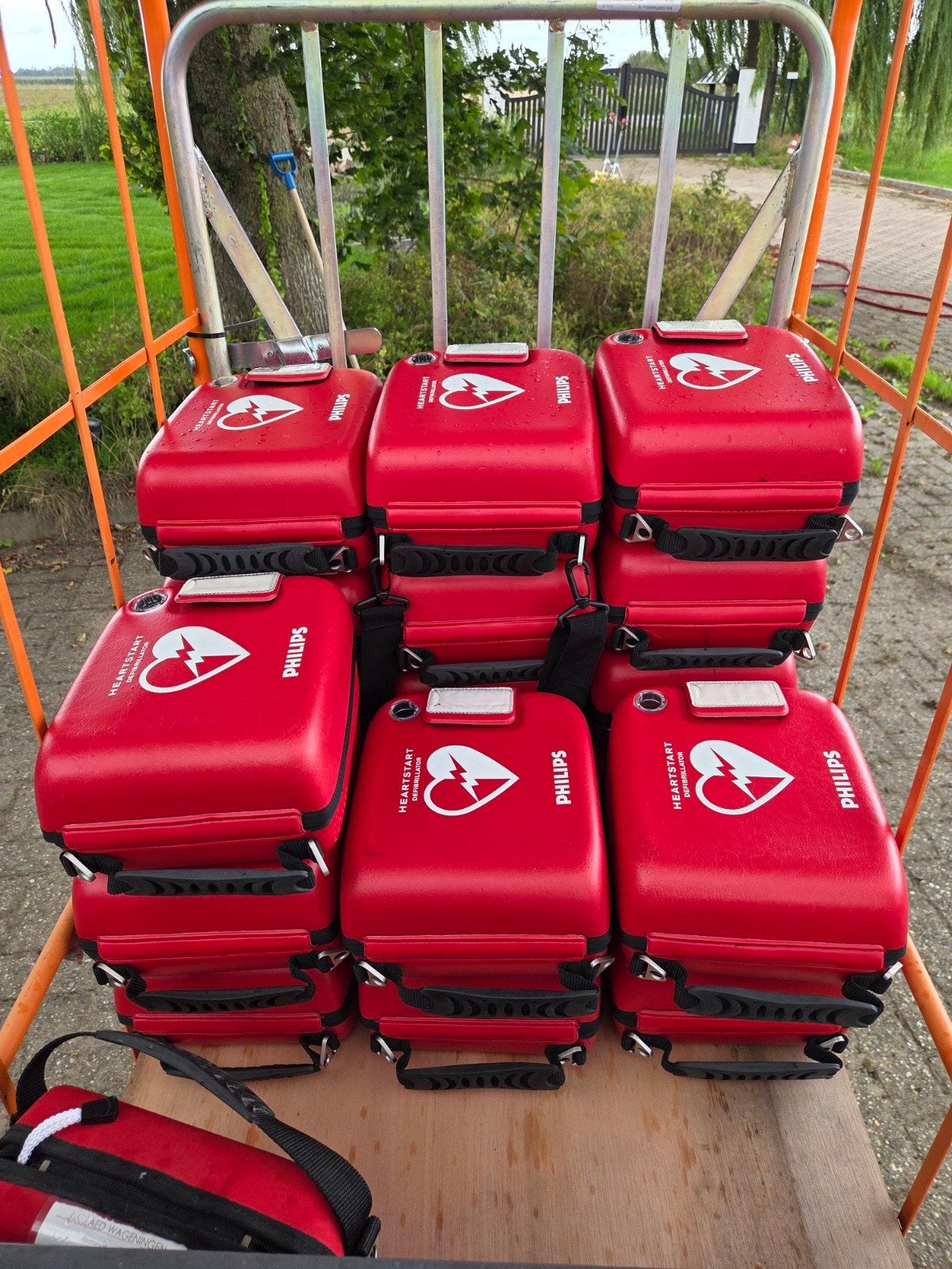 AED Philips FRx Franstalig Defibrillator ehbo BHV Frans, Gebruikt, ., Ophalen of Verzenden, .