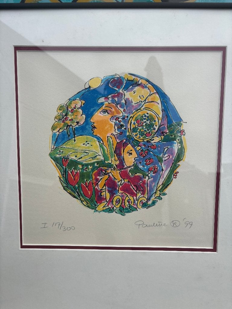 Gesigneerde kleurrijke kunstdruk 117/300 uit 1999 incl.lijst, Antiek en Kunst, Ophalen, Portret en Figuren, Gelimiteerde oplage