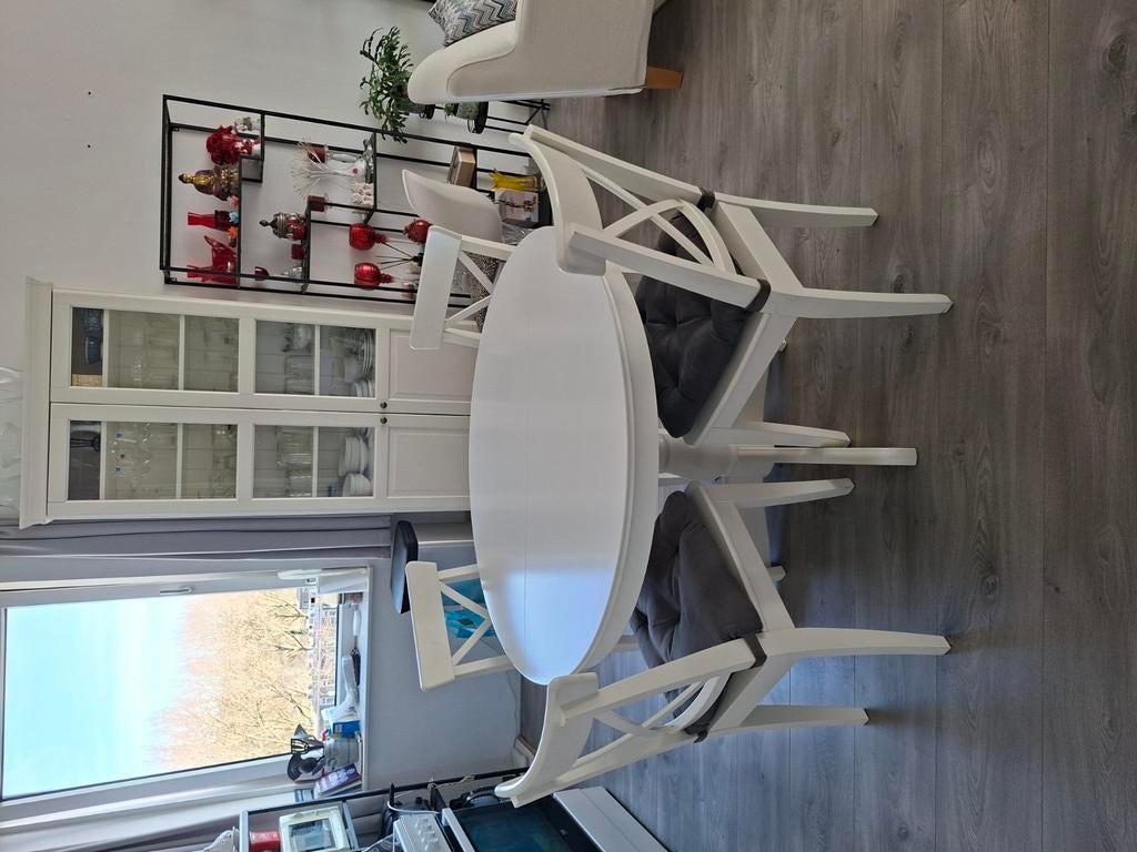 Ikea INGATORP eettafel met 4 stoelen, Huis en Inrichting, Tafels | Eettafels, Ophalen, Gebruikt