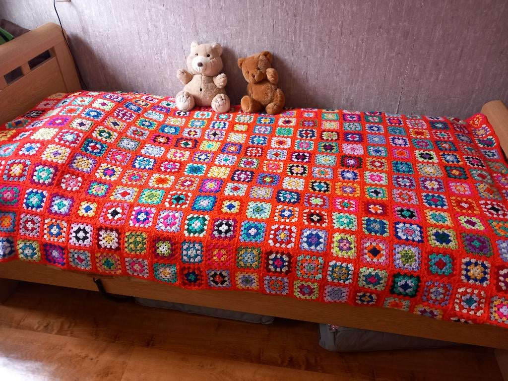 Mooie 1 persoons oranje plaid/woondeken, 1.35 x 2.00m, Ophalen, Zo goed als nieuw