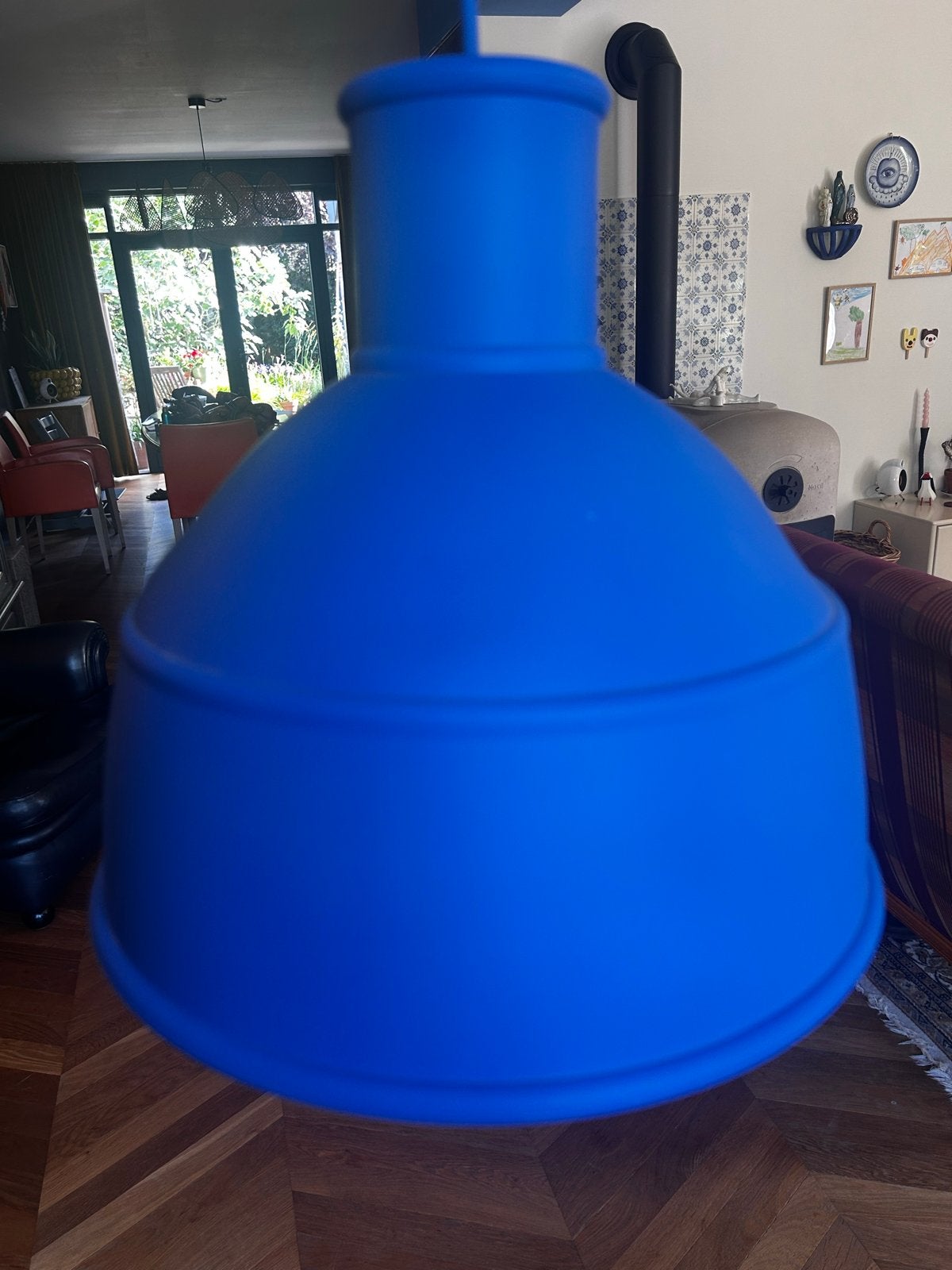Muuto Unfold hanglamp - Blauw - Ø 32 cm, Ophalen of Verzenden, Zo goed als nieuw, Kunststof