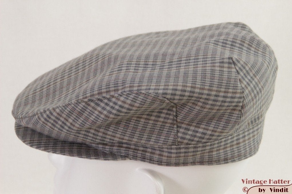 Vintage flatcap Platte pet Top blauwgrijs 55 = S - XS unisex, Ophalen of Verzenden, Gedragen, 55 cm (S, 6⅞ inch) of minder, Pet