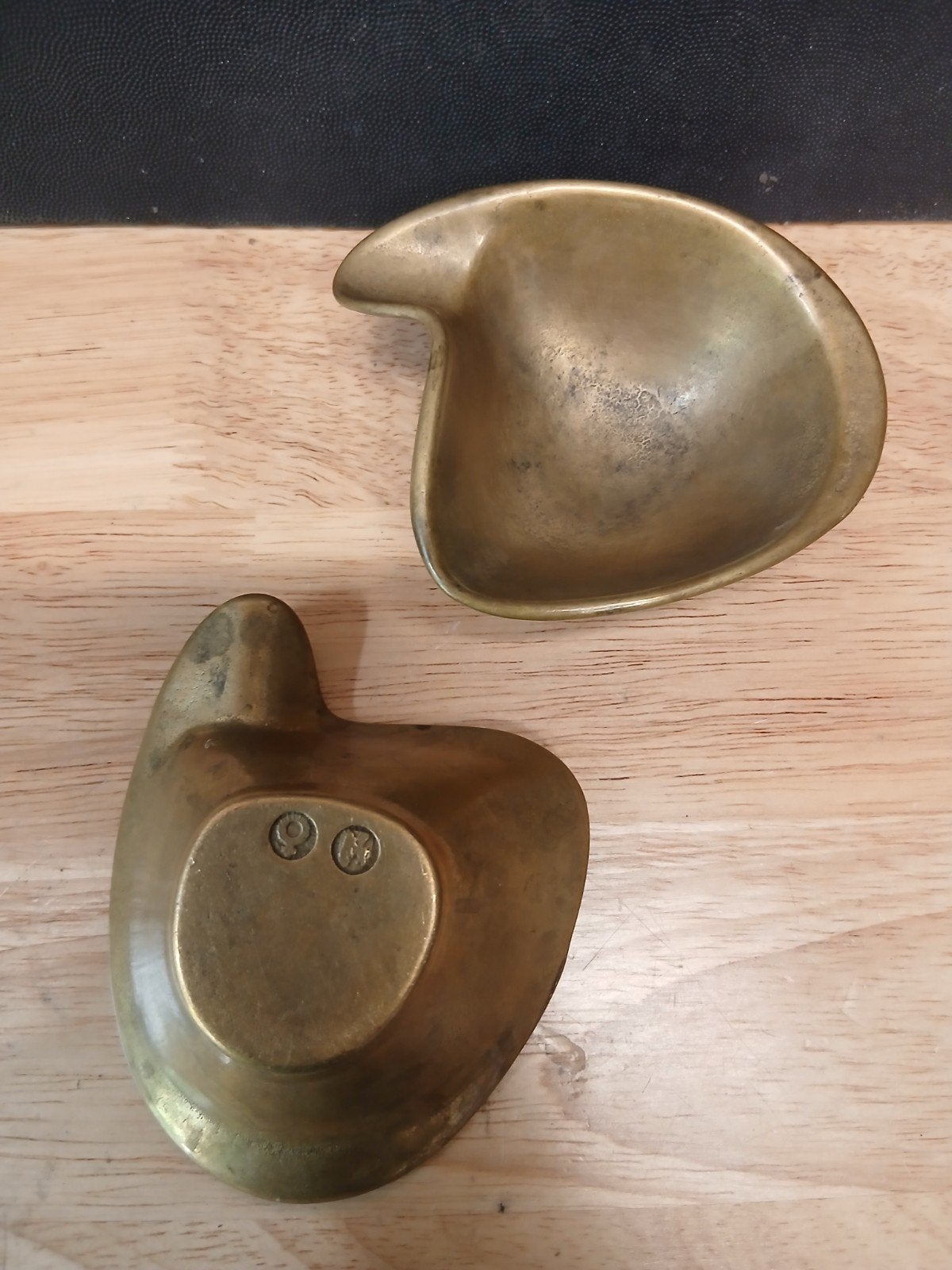 Vintage Koperen Asbakken Set - Uniek Design, Ophalen of Verzenden, Koper