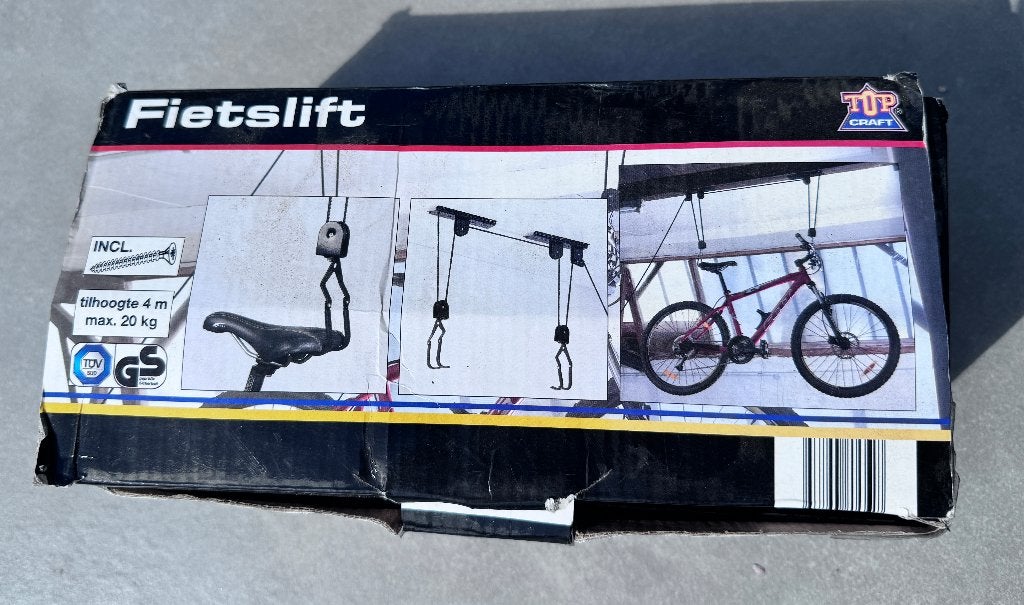 Nieuw in doos fietslift Topcraft max 20kg, 4m tilhoogte, Fietsen en Brommers, Fietsaccessoires | Fietsenrekken, Ophalen of Verzenden