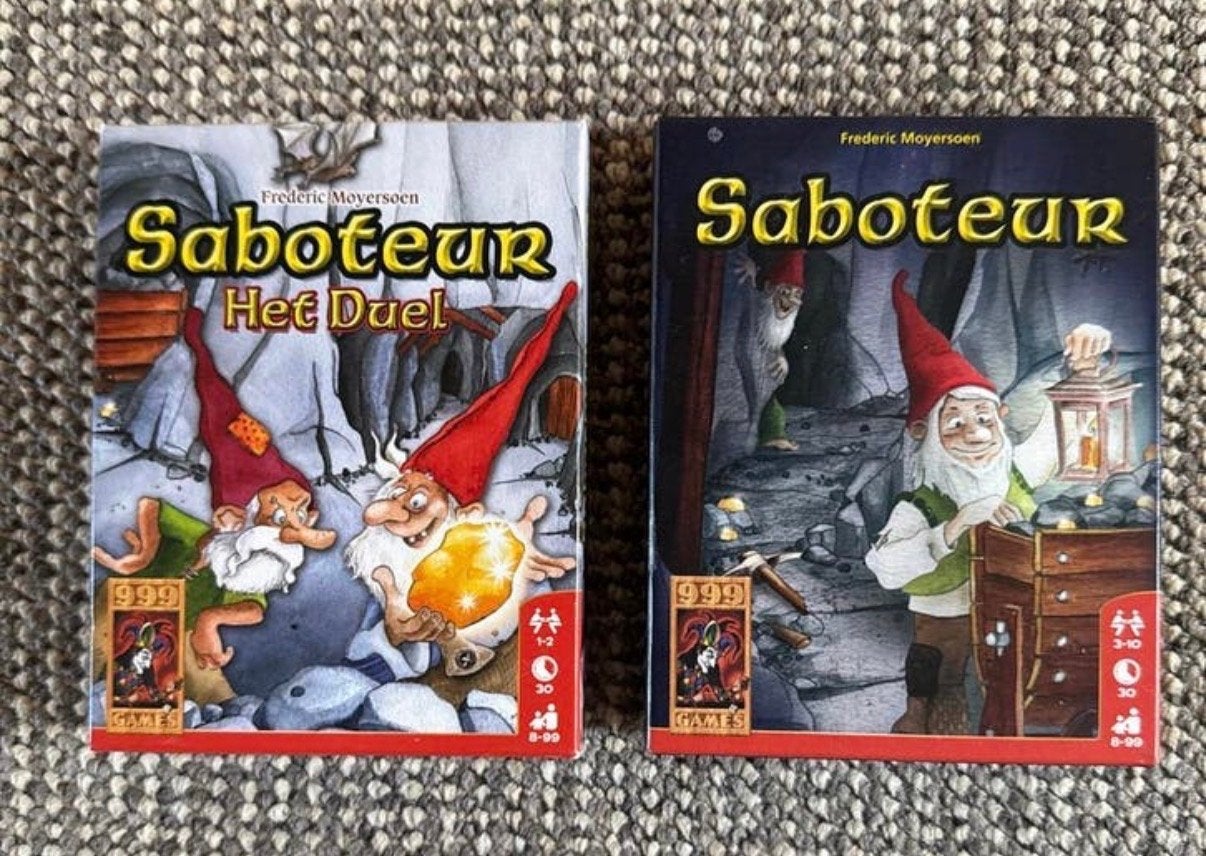 Saboteur & Saboteur Het Duel Bordspellen - 999 Games, Een of twee spelers, Ophalen of Verzenden, Gebruikt