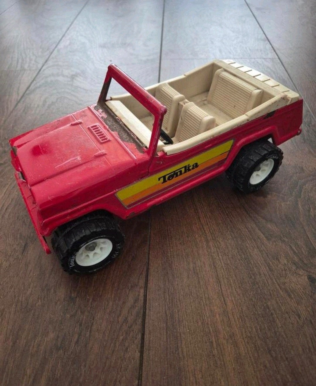 Vintage Tonka Jeep Speelgoedauto - Rood, Ophalen of Verzenden, Gebruikt