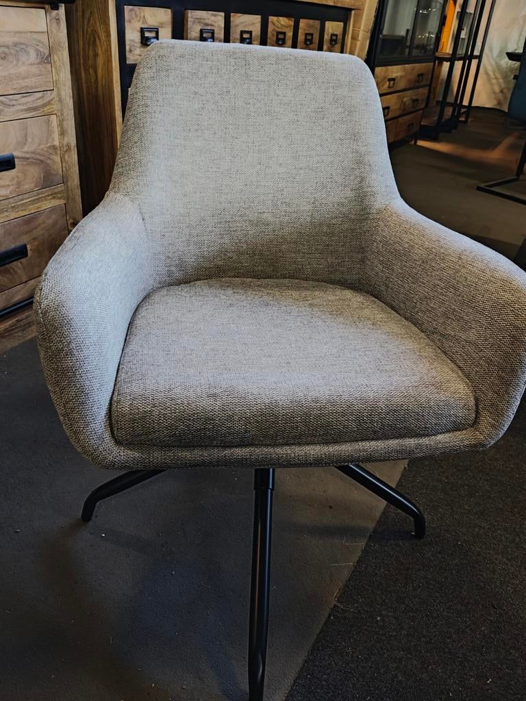 Draaibare stoel grijs - Comfortabel en stijlvol, Ophalen, Modern, Scandinavisch, Nieuw, Stof
