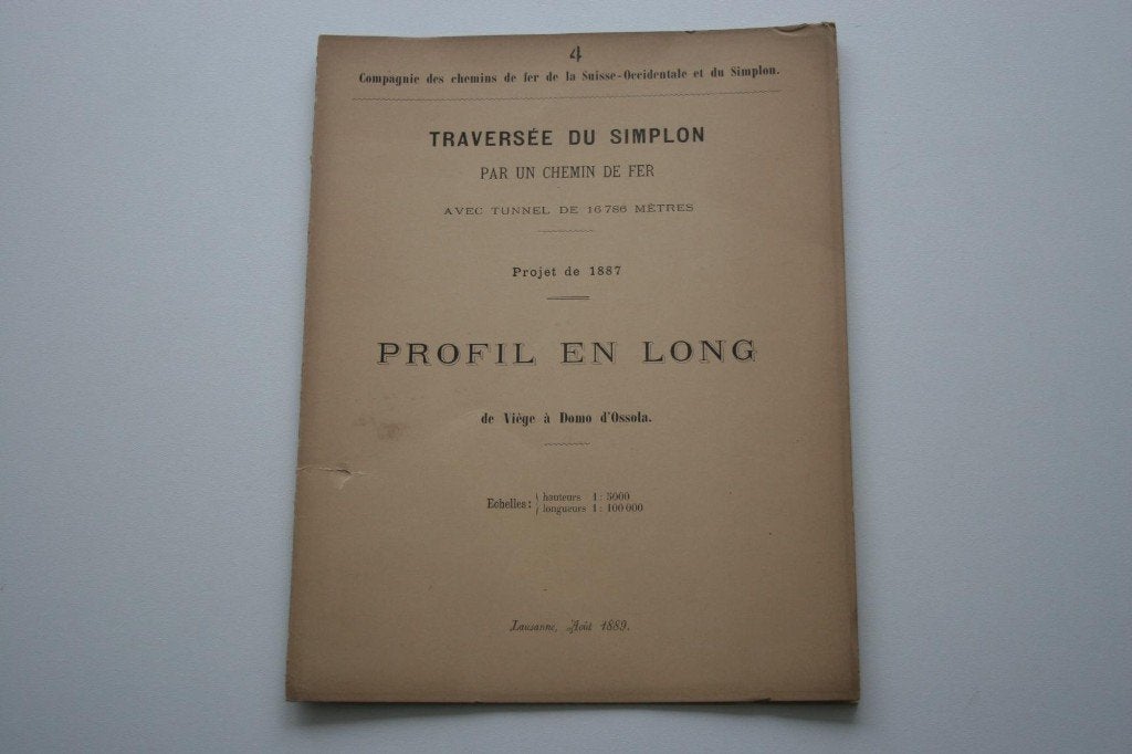 Traversée du Simplon par un chemin de fer avec tunnel (1889), Verzamelen, Ophalen of Verzenden, Gebruikt, Trein, Boek of Tijdschrift