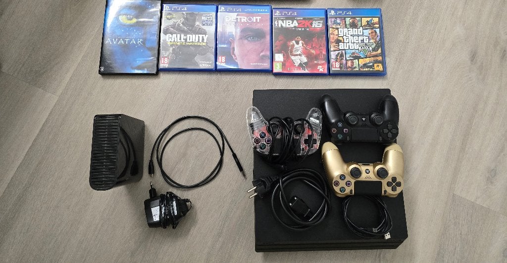 Playstation 4 PRO incl 49 games en 3 controllers, Ophalen of Verzenden, Zo goed als nieuw, Met harde schijf, 1 TB