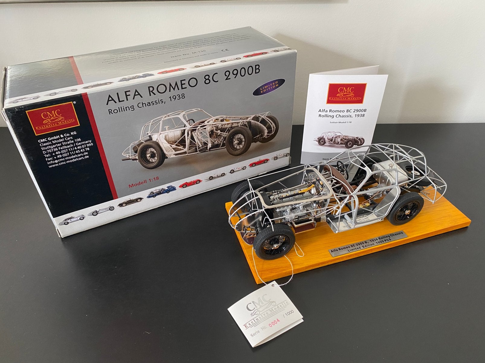 Alfa Romeo 8C 2900B Rolling Chassis CMC 1:18, Ophalen of Verzenden, Zo goed als nieuw, Overige merken