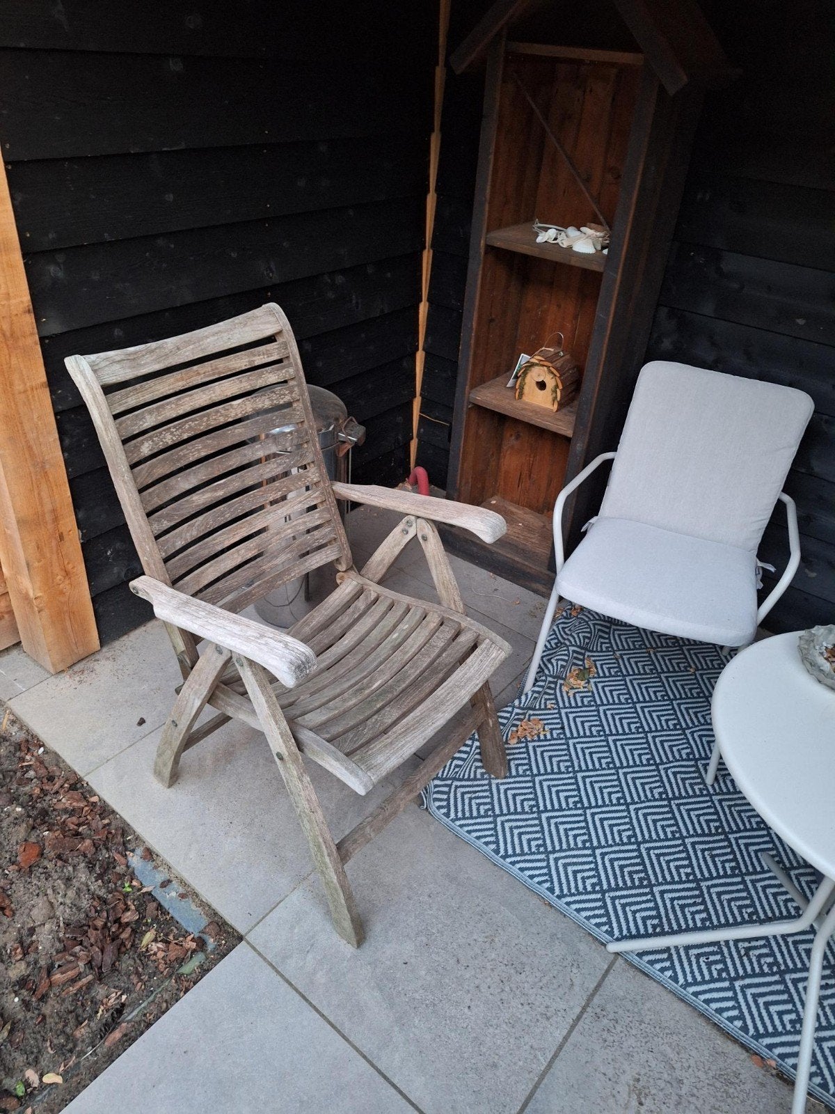 4 zeer sterke teakhouten tuinstoelen met kussens, Tuin en Terras, Tuinstoelen, Ophalen of Verzenden, Zo goed als nieuw, Teakhout