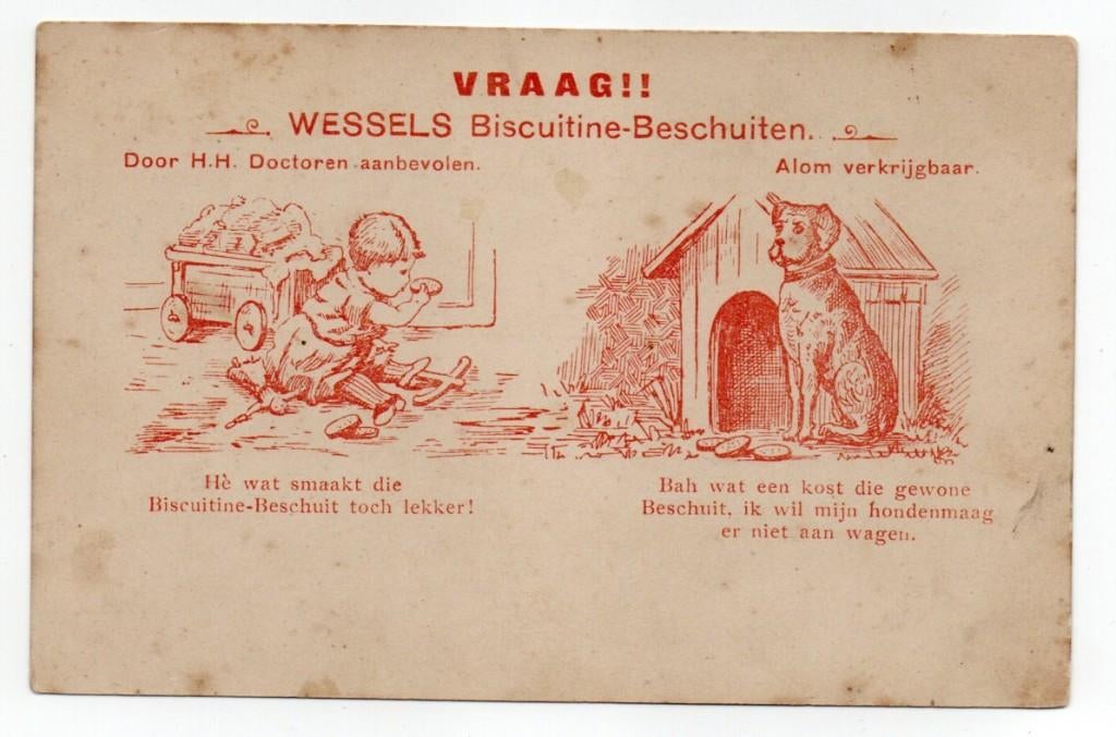 Vraag!! Wessels Biscuitine Beschuiten, Ophalen, Voor 1920, Ongelopen
