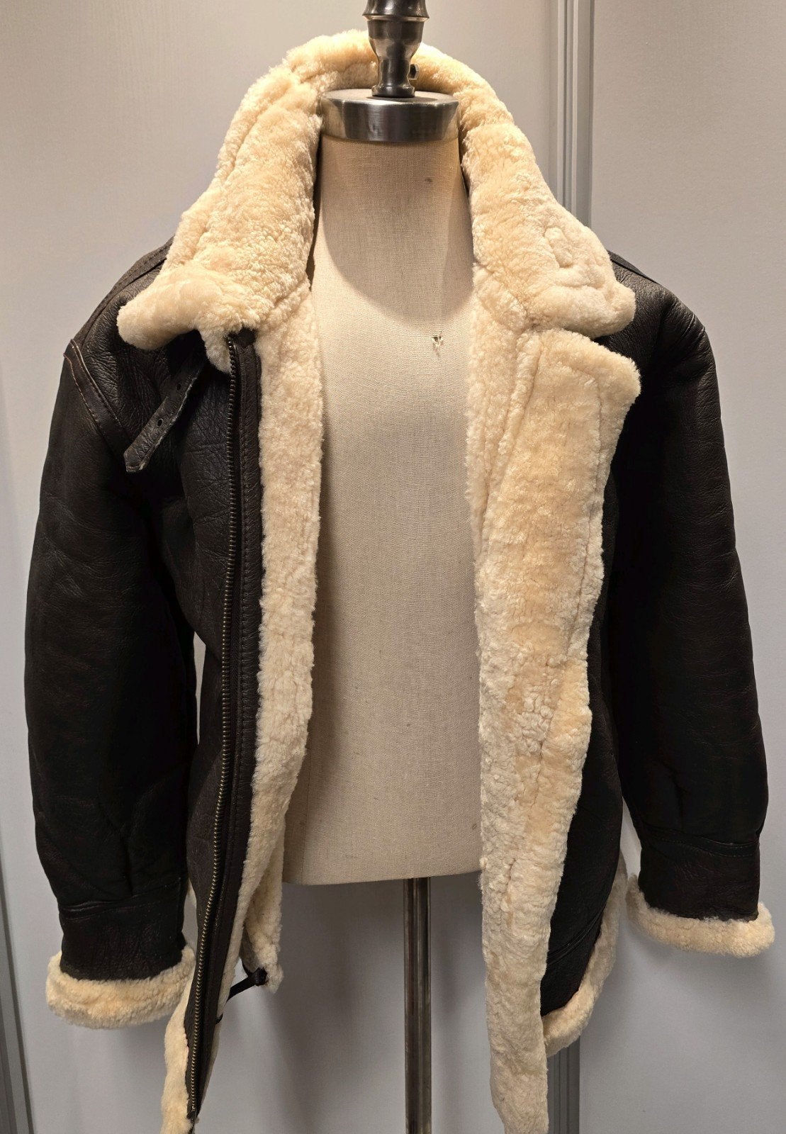 Heren lammy coat pilotenjas - maat M - lamsleer en lamsvacht, Kleding | Heren, Ophalen of Verzenden, Zo goed als nieuw, Maat 48/50 (M)