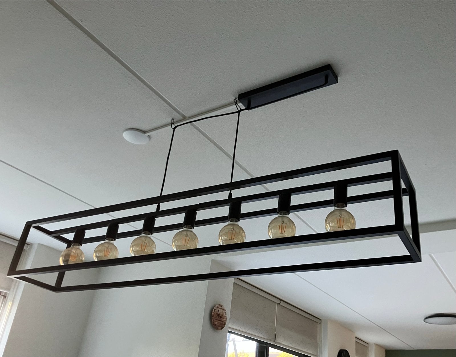 Moderne hanglamp Tiamo zwart staal 7-lichts van Pronto Wonen, Ophalen, Zo goed als nieuw, Metaal