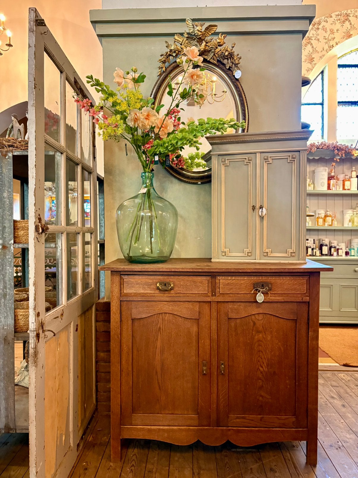 Oude houten commode kast, dressoir, landelijk wonen, Antiek en Kunst, Ophalen of Verzenden