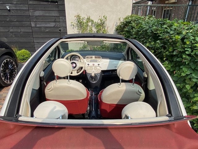 Fiat 500C 0.9 85pk Turbo Twinair 2013 Wit, Elektrische ramen, Stof, 31 €/maand, Cabriolet