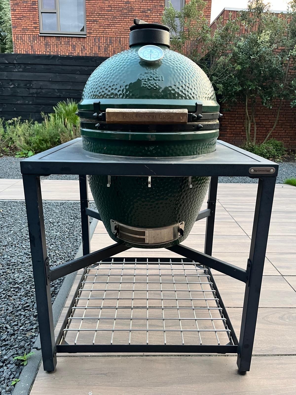 Big Green Egg Large met Onderstel en Hoes, Ophalen, Zo goed als nieuw