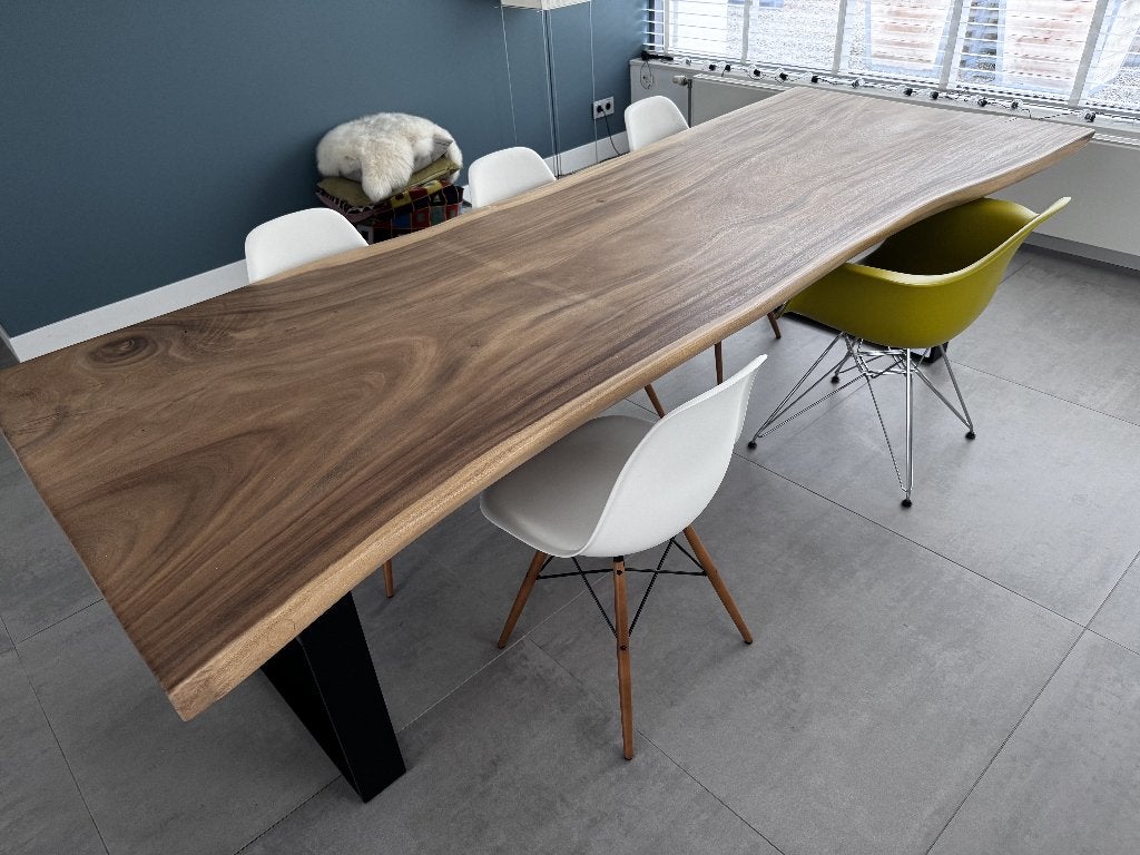 Boomstamtafel, 200 cm of meer, 50 tot 100 cm, Zo goed als nieuw, Vijf personen of meer