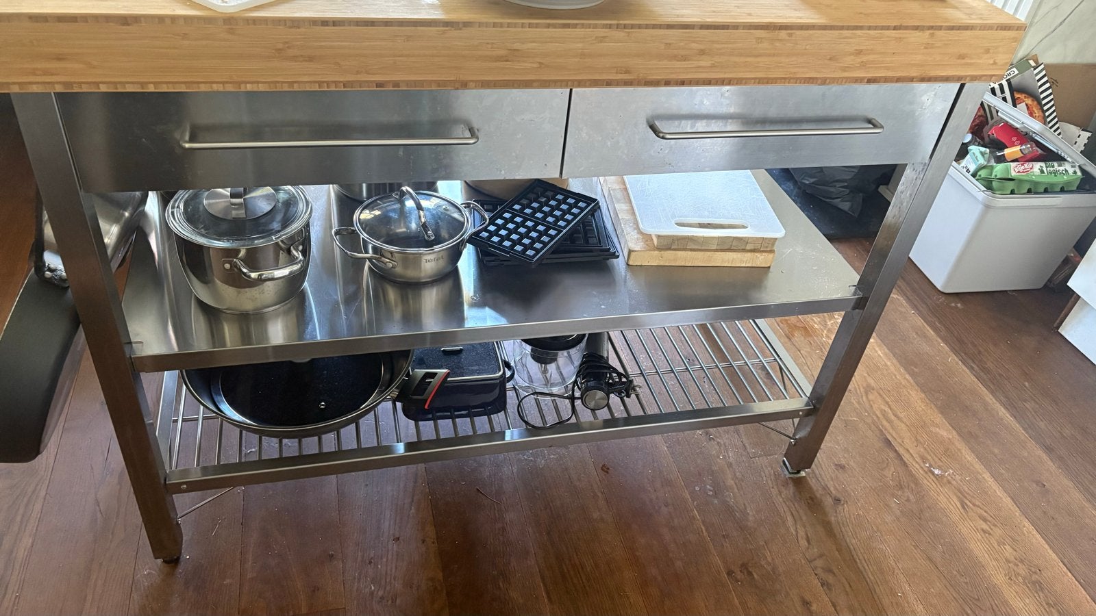 IKEA RIMFORSA Keukentrolley / Werkbank - Bamboe/RVS