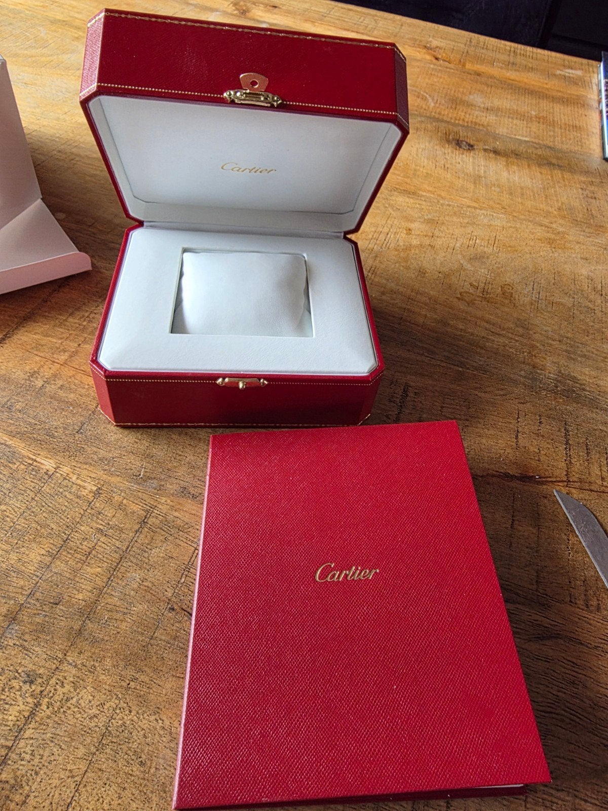 Originele Cartier horlogedoos met papieren en overdoos, Ophalen of Verzenden