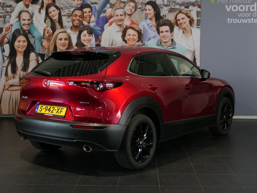 Mazda CX-30 2.0 e-SkyActiv-X M Hybrid Homura - Occasion Leas, Auto's, Mazda, Stof, Gebruikt, Origineel Nederlands, Handgeschakeld